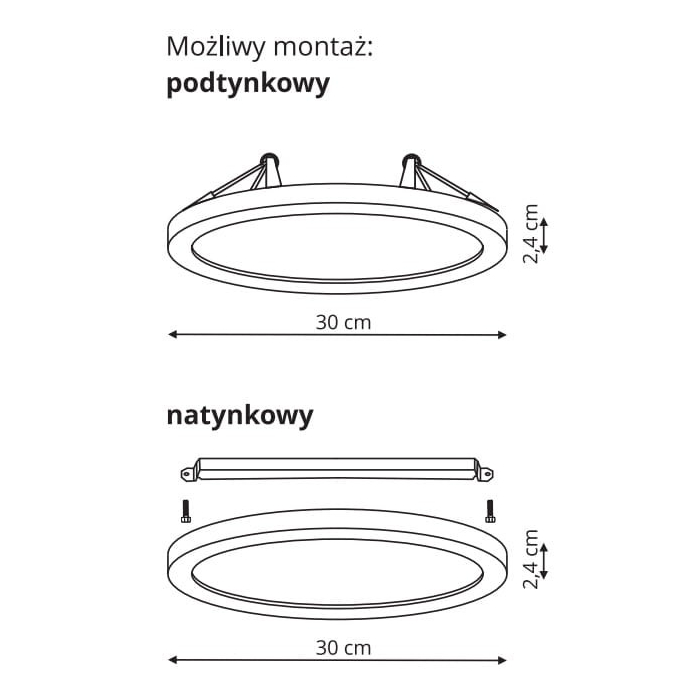 Light Prestige York plafon 2 w 1 4000K biały LED biały LP-330/1C 4WH