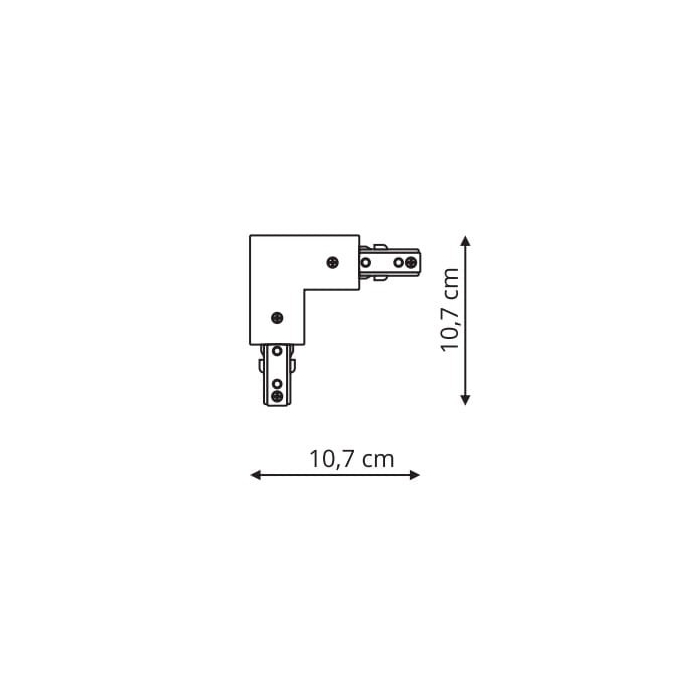 Light Prestige Łącznik L 3F prawy czarny  LP-552/3F R BK