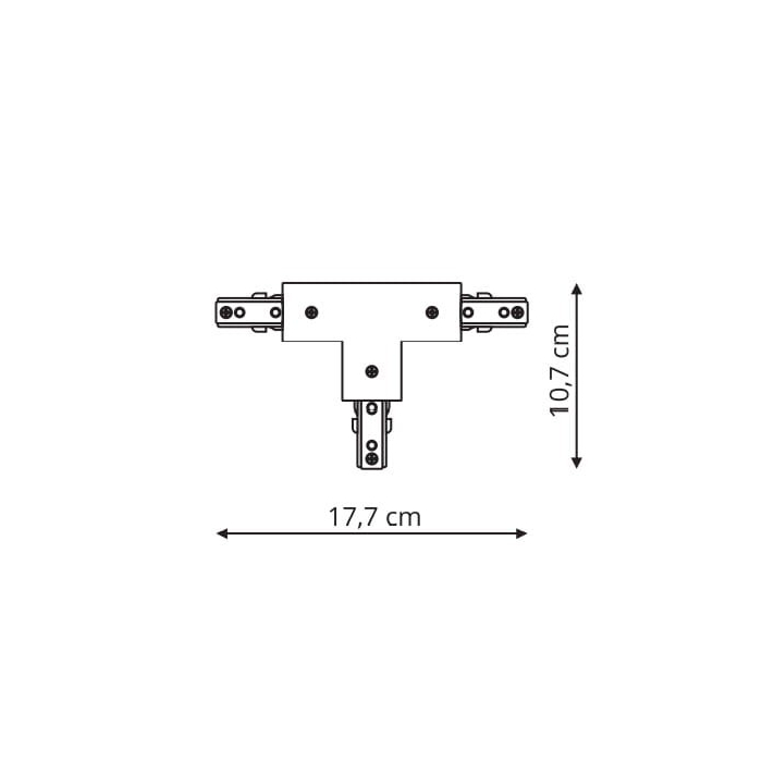 Light Prestige Łącznik T 3F czarny  LP-553/3F BK
