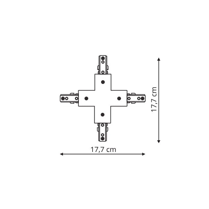 Light Prestige Łącznik 3F czarny  LP-554/3F BK