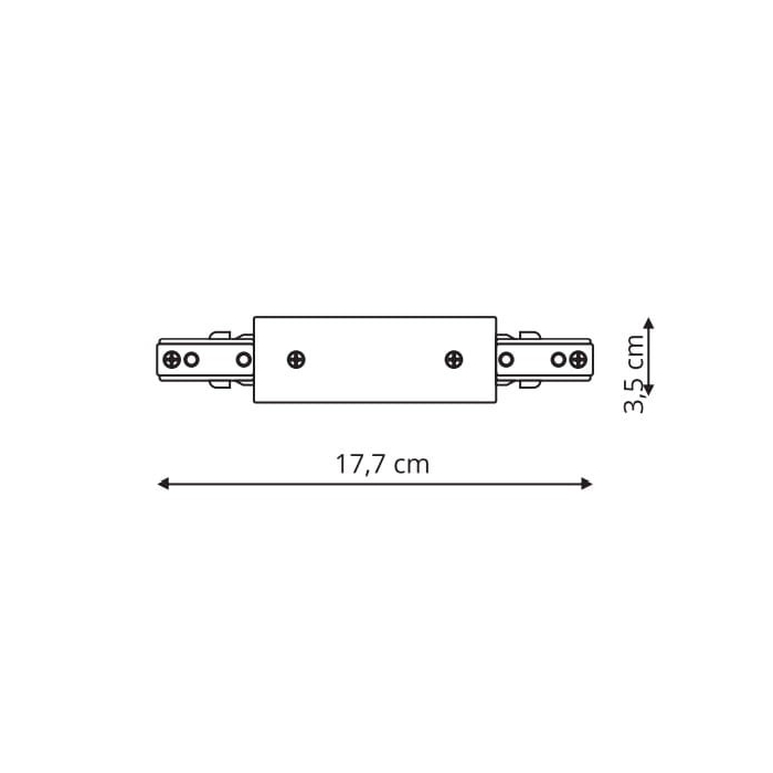 Light Prestige Zasilanie centralne 3F czarne  LP-551/3F BK