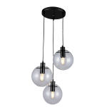Light Prestige Puerto 3 wisząca czarna E27 czarny / transparentny LP-004/3P BK