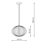 Light Prestige Treviso wisząca mała czarna LED czarny LP-798/1P S BK